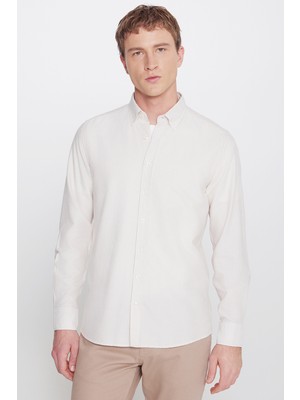 Altınyıldız Classics Pamuklu Slim Fit Dar Kesim Düğmeli Yaka Çizgili Gömlek