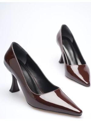 Zerenyus Cordelia Premium Rugan Acı Kahve Stiletto 7 cm