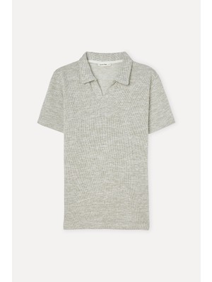 Mudo Erkek Haki Polo Yaka Kısa Kollu T-Shirt