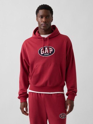 Gap Erkek Kırmızı Vintagesoft Terry Oversized Gap Logo Crop Sweatshirt