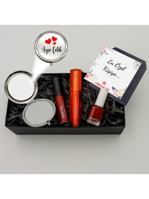 As Gift Kişiye Özel Ayna & Pastel Oje & Pastel Maskara & Pastel Likit Ruj