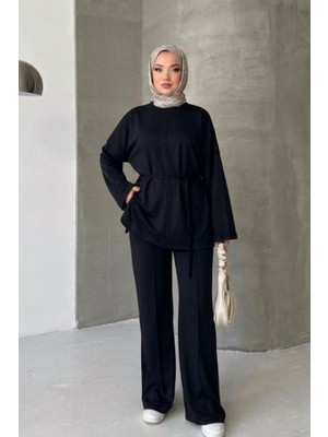 Thiff Tesettür Önü Bağlamalı Oversize Çimalı Modal Takım