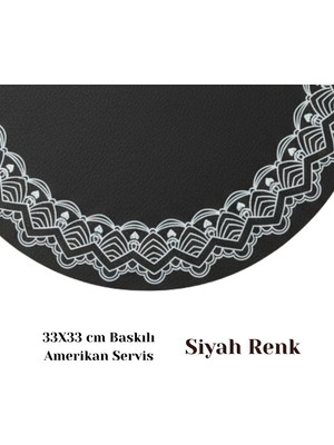 Grand Fine Art 2 Adet Baskılı Dantel Desen Suni Deri Amerikan Servis -Kolay Silinebilir Supla