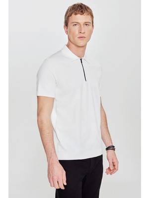 Altınyıldız Classics Standart Fit Normal Kesim Polo Yaka Jakarlı Triko Tişört