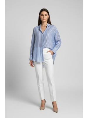 Only Onloregon Teagan L/s Shırt Aop Wvn Kadın Mavi Gömlek - 15369488