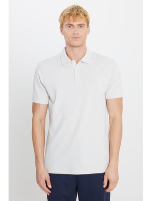 Altınyıldız Classics %100 Pamuk Slim Fit Dar Kesim Polo Yaka Jakarlı Tişört
