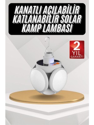 Zero Land Muratech Kamp Lambası Güneş Li Solar 5 Atlı Katlanır Lamba Karan