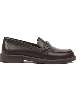 Celal Gültekin Kadın Kahverengi Tokalı Deri Loafer