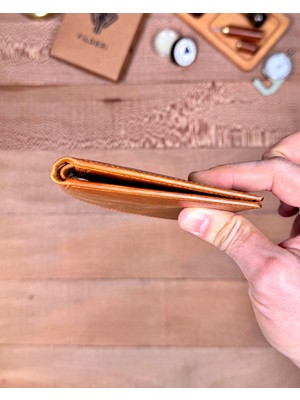 Fil Deri Hakiki Deri Çift Para Bölmeli Ince Minimalist Cüzdan 2144