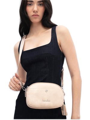 Benetton BNT_1779 13X18X7 Çapraz Bej Kadın Çanta