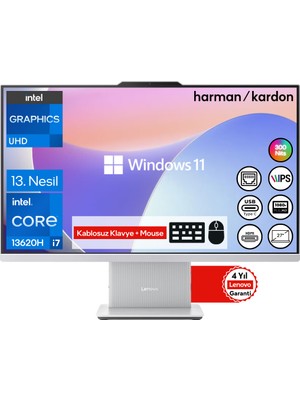 Lenovo Ideacentre Aıo 27IRH9 İ7-13620H 32GB Ram 1tb SSD 27" Fhd IPS W11 F0HM00VJTR Kablosuz Klavye+Mouse Beyaz All In One Bilgisayar