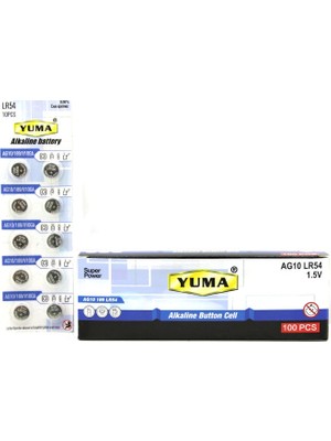 Çerçici Ym-9 AG10 Lr-54 Düğme Pil Alkalin 1.5V 10LU Kart