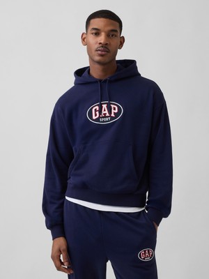 Gap Erkek Lacivert Vintagesoft Terry Oversized Gap Logo Crop Sweatshirt