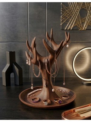 My Craft 3D MYCRAFT3D Şık Tasarım Takı Standı - Geyik Boynuzu Kolye, Küpe ve Yüzük Organizer Modern Aksesuar Düzenleyici