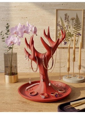 My Craft 3D MYCRAFT3D Şık Tasarım Takı Standı - Geyik Boynuzu Kolye, Küpe ve Yüzük Organizer Modern Aksesuar Düzenleyici