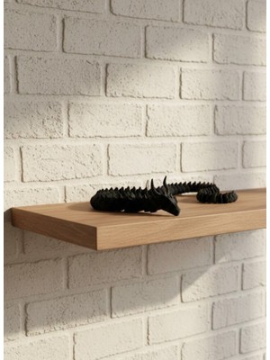 Kont Siyah Hareketli Ejderha Figürü Esnek Gövdeli Dekoratif Tasarım 60 cm