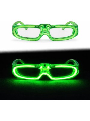 Renas Store Yeşil LED Işıklı Parti Gözlüğü 3 Modlu – Glow & Gece Eğlence Gözlüğü