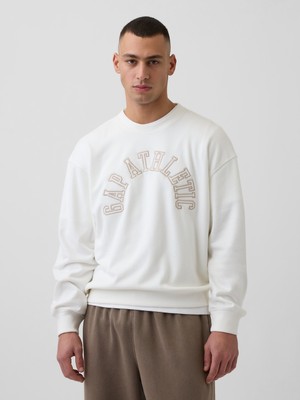 Gap Erkek Beyaz Vintagesoft Terry Oversized Gap Athletic Sweatshirt