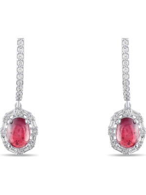 Lial Diamond 2.93 Karat Pırlanta Yakut Küpe ,doğal Pırlanta, Sertifikalı Mücevher