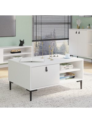 Nilah Alvin Modern Orta Sehpa Beyaz