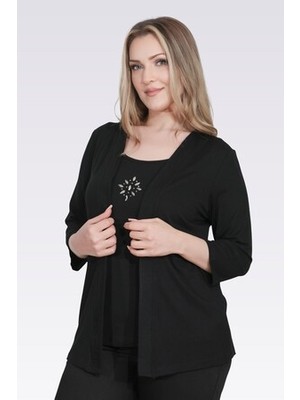 Centilmen Tolga Saraçoğlu Taş Detaylı Örme Bluzlu Takım 10743