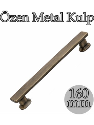 Badem10 Özen Çizme Antik Sarı Çekmece Kulp 160 mm Dayanıklı Metal Dolap Kulpu Şık Tasarım Mobilya Aksesuarı