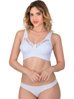 Beyaz Mı Emay 181 B Dantelli Toparlayıcı Cotton Sütyen