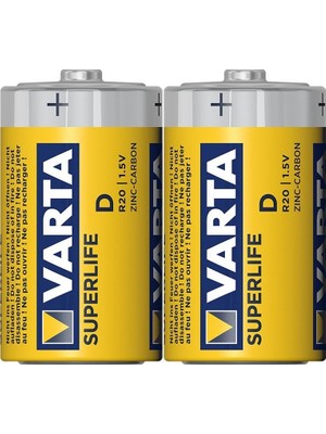 Pileli Store Varta Superlife Çinko Büyük D Boy Pil 24'lü Paket