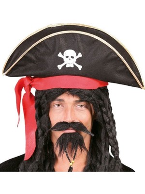 Pileli Store Karayip Korsanları Kaptan Jack Kadife Korsan Şapkası Yetişkin