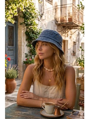 Ritagarcia Vintage Eskitme Bucket Şapka - Havalandırma Detaylı Unisex Kova Şapka