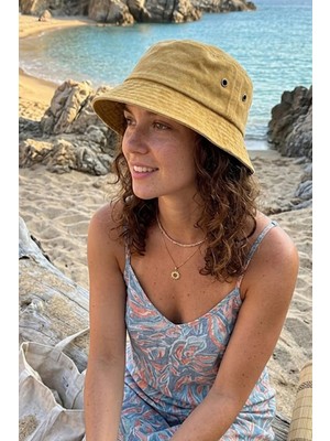 Ritagarcia Vintage Eskitme Bucket Şapka - Havalandırma Detaylı Unisex Kova Şapka