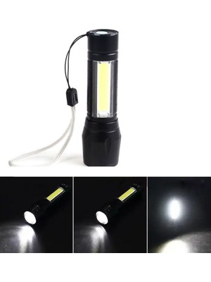 Pileli Store Mini Çok Güçlü Şarjli El Feneri Xpe-Cob LED WT-030