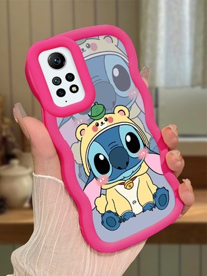 HONTINGA Redmi Note 12 Pro 4g Uyumlu Kılıfı Düşüme Önleyici Basitlik Anti Düşme Darbeye Dayanıklı Basit Kırmızı Yumuşak Silikon Telefon Kılıfı Stitch Desen K9-0092