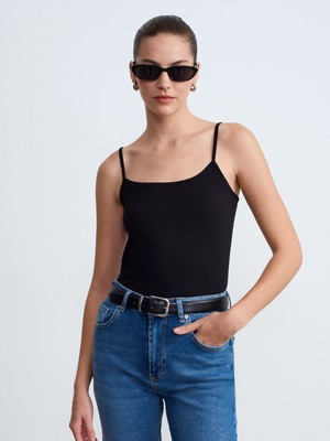 Dilvin 21217 Ince Askılı Pamuk Top-Siyah