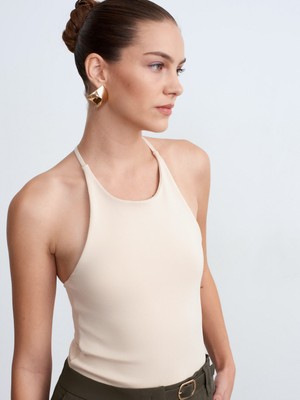Dilvin 21051 Halter Yaka Askılı Top-Taş