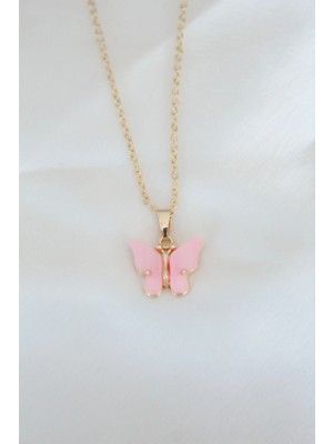 Luord-Store Gold Kaplama Pembe Sedefli Kolye