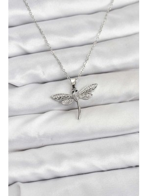 Luord-Store Çelik Zincir Gümüş Renk Yusufçuk Model Kadın Kolye