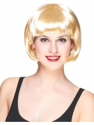 Luord-Store Platin Altın Dore Renk Küt Parti Peruğu Kısa Takma Peruk