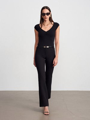 Dilvin 72680 Çan Paça Pantolon-Siyah