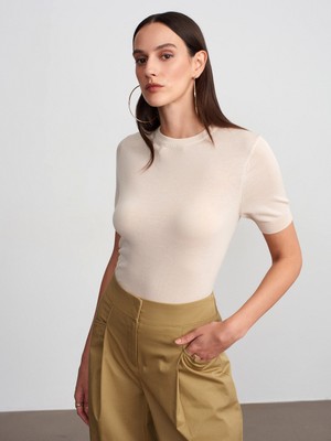 Dilvin 10872 Lyocell Karışımlı Minimal Bluz-Taş