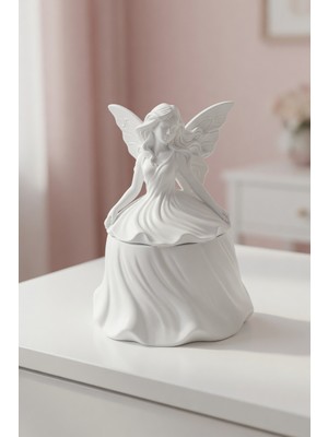 My Craft 3D MYCRAFT3D Peri Figürlü Takı Kutusu Dekoratif Mücevher Organizer Kapaklı Masaüstü Aksesuar