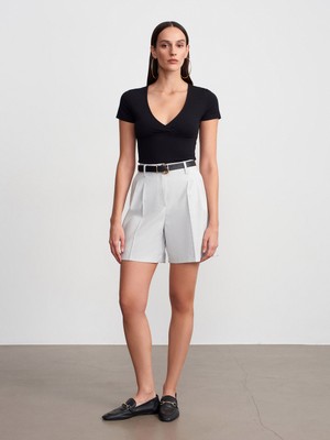 Dilvin 72668 Kemerli Pensli Bermuda-Gri