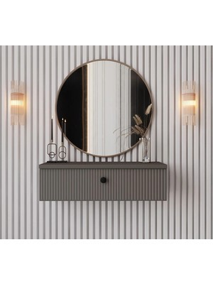 Feyza Design Mimosa Gri Mdf Duvara Monte Kapaklı Dresuar( 69 cm )