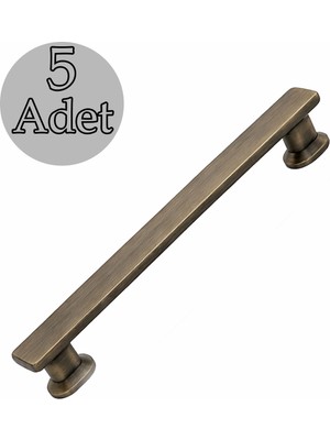 Badem10 Özen 160 mm Çizme Antik Sarı Çekmece Kulp 5 Adet Set Metal Mobilya Kulpu Modern Dekoratif Tasarım