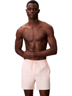Calvin Klein Erkek Turuncu Orta Boy Bağcıklı Deniz Şortu LV00N61045