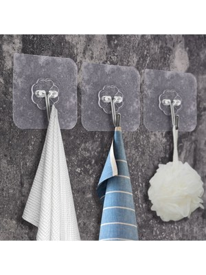 Luord-Store Güçlü Yapışkanlı 5li Şeffaf Askı