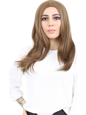 Luord-Store Kahkülsüz Fiber Sen Orta Boy Düz Peruk / Kumral