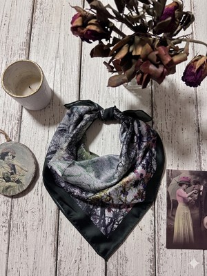 Trend Dokunuş Kadın Ağaçlı  Orman Temalı Fular