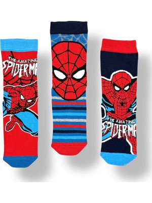 Marvel Spiderman Lisanslı Erkek Çocuk 3 Çift Soket Çorap 21559