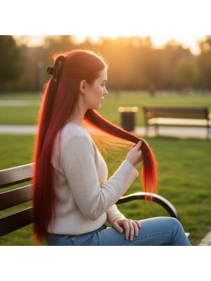 Luord-Store Fiber Sen Düz 8 Parça Çıt Çıt / Kızıl